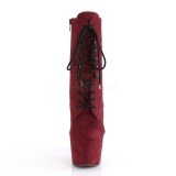 Weinrot Kunstleder 18 cm ADORE-1020FS stiefeletten mit schnürsenkel