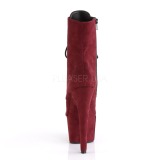 Weinrot Kunstleder 18 cm ADORE-1020FS stiefeletten mit schnürsenkel