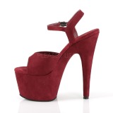Weinrot Kunstleder 18 cm ADORE-709FS Sandaletten mit high heels