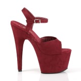 Weinrot Kunstleder 18 cm ADORE-709FS Sandaletten mit high heels