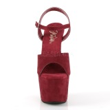 Weinrot Kunstleder 18 cm ADORE-709FS Sandaletten mit high heels