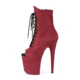 Weinrot faux suede 20 cm FLAMINGO-1021FS pole dance ankle boots