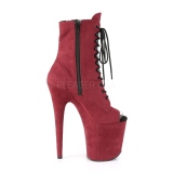 Weinrot faux suede 20 cm FLAMINGO-1021FS pole dance ankle boots