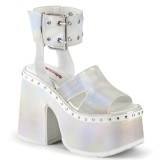 Weiss 13 cm Demonia CAMEL-102 lolita plateau sandaletten