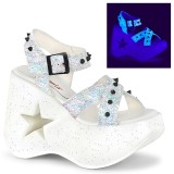 Weiss 13 cm Demonia DYNAMITE-02 lolita schuhe wedge sandaletten