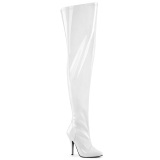 Weiss 13 cm SEDUCE-3000WC breite waden overknee stiefel mit stretch weitschaft