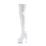 Weiss 15 cm DELIGHT-3000HWR Hologramm poledance overkneestiefel