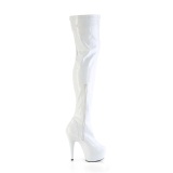 Weiss 15 cm DELIGHT-3000HWR Hologramm poledance overkneestiefel