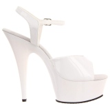 Weiss 15 cm DELIGHT-609 pleaser high heels mit plateau