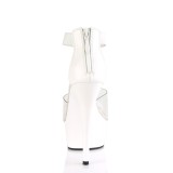 Weiss 15 cm DELIGHT-624 pleaser high heels mit knchelriemen