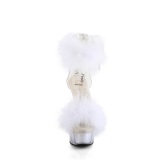 Weiss 15 cm DELIGHT-624F exotic pole sandaletten mit federn