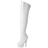 Weiss 15 cm KISS-3010 overknee stiefel mit plateausohle