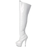 Weiss 15 cm KISS-3010 overknee stiefel mit plateausohle