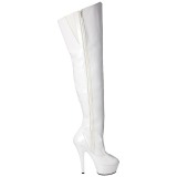 Weiss 15 cm KISS-3010 overknee stiefel mit plateausohle