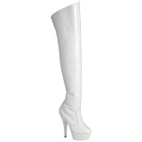 Weiss 15 cm KISS-3010 overknee stiefel mit plateausohle