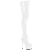 Weiss 18 cm ADORE-4000 Vinyl overknee stiefel crotch hoch