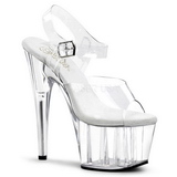 Weiss 18 cm ADORE-708 Acryl Plateau High Heels