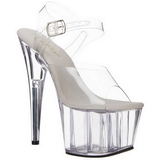 Weiss 18 cm ADORE-708 Acryl Plateau High Heels