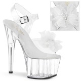 Weiss 18 cm ADORE-708BFL pleaser sandaletten mit plateau
