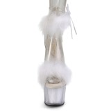 Weiss 18 cm ADORE-724F exotic pole sandaletten mit federn