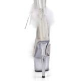 Weiss 18 cm ADORE-724F exotic pole sandaletten mit federn