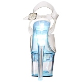 Weiss 18 cm FLASHDANCE-708 stripper sandaletten mit LED licht