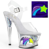 Weiss 18 cm MOON-708RSS Neon plateau high heels