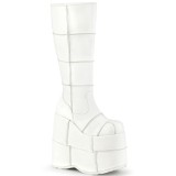 Weiss 18 cm STACK-301 demonia stiefel - unisex cyberpunk stiefel