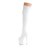 Weiss 20 cm FLAMINGO-3000HWR Hologramm poledance overkneestiefel