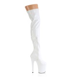 Weiss 20 cm FLAMINGO-3000HWR Hologramm poledance overkneestiefel