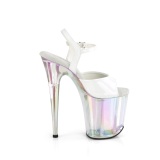 Weiss 20 cm FLAMINGO-809HT Hologramm plateau high heels