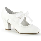 Weiss 6,5 cm WIGGLE-32 retro vintage maryjane pumps mit blockabsatz