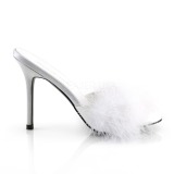 Weiss Federn 10 cm CLASSIQUE-01F Mules Damen Schuhe für Herren