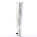 Weiss Kunstleder 7,5 cm GOGO-300WC breite waden damenstiefel mit weitschaft