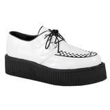 Weiss Kunstleder V-CREEPER-502 Plateau Creepers Schuhe Herren
