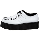Weiss Kunstleder V-CREEPER-502 Plateau Creepers Schuhe Herren