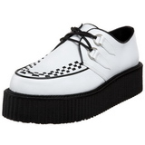 Weiss Kunstleder V-CREEPER-502 Plateau Creepers Schuhe Herren