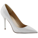 Weiss Lack 10 cm CLASSIQUE-20 High Heels Pumps für Männer