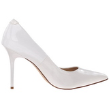 Weiss Lack 10 cm CLASSIQUE-20 High Heels Pumps für Männer