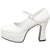 Weiss Lack 11 cm MARYJANE-50 Mary Jane Plateau Pumps