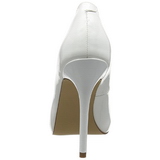 Weiss Lack 13 cm AMUSE-20 spitze pumps mit stiletto absatz