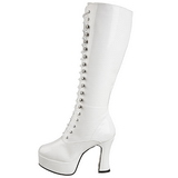 Weiss Lack 13 cm ELECTRA-2020 High Heels Damenstiefel für Männer