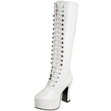 Weiss Lack 13 cm ELECTRA-2020 High Heels Damenstiefel für Männer