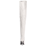 Weiss Lack 13 cm SEDUCE-3000 Overknee Stiefel für Männer