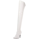 Weiss Lack 13 cm SEDUCE-3000 Overknee Stiefel für Männer