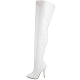 Weiss Lack 13 cm SEDUCE-3010 Overknee Stiefel für Männer