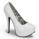 Weiss Lack 14,5 cm Burlesque BORDELLO TEEZE-06 Plateau Pumps