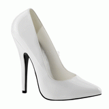 Weiss Lack 15 cm DOMINA-420 hohe stiletto pumps spitz