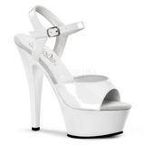 Weiss Lack 15 cm KISS-209 Plateau High Heel Schuhe