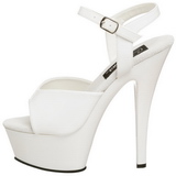 Weiss Lack 15 cm KISS-209 Plateau High Heel Schuhe